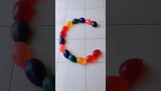 Letter C Popping Mini Water Balloons Reverse Video Asmr [upl. by Aleydis]