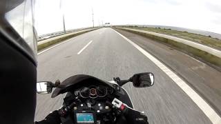 Crossing the Øresund Bridge on the E20 from Sweden to Denmark on my motorcycle [upl. by Hocker]