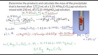 Limiting Reactant in Precipitation Reactions Practice Problem [upl. by Lekym]