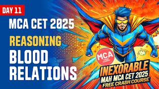 Reasoning Blood Relations for MAH MCA CET 2025  DAY 11 🚀 INEXORABLE Free Crash Course 🔥 [upl. by Elenaj]