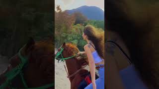 Pretty Girl Riding Horse on Road [upl. by Noisla]