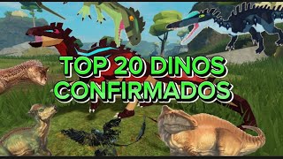 TOP 20 DINOSSAUROS CONFIRMADOS para o PREHISTORIA DINOSAUR SURVIVAL [upl. by Rowena]