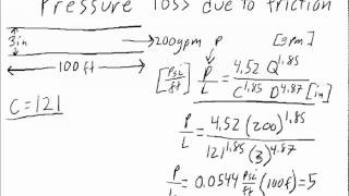 Pressure Loss Due to Friction in Sprinkler Pipe  Fire Protection Engineering FPE teaching tool [upl. by Agem]