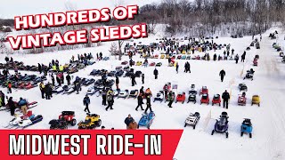 Midwest RideIn Vintage amp Classic Snowmobile Show Ride and Snocross Race at ERX [upl. by Ellerehs129]