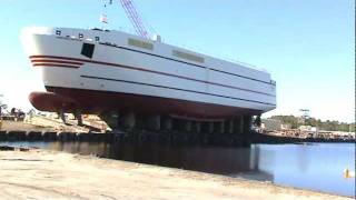 Ship Launch  Launch of Grand Manan Adventure [upl. by Arlee]