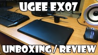 UGEE EX07 Graphics Tablet Unboxing Review [upl. by Kathy]