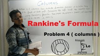 Rankines Formula  Problem  4 Columns and Struts  Hindi [upl. by Alcot594]