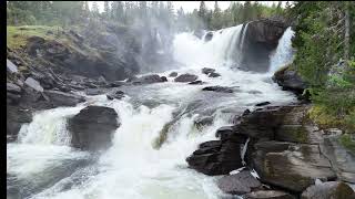 Relaxing Music with Nature Sounds  Waterfall Åre waterfall Sweden nature [upl. by Auqenat]