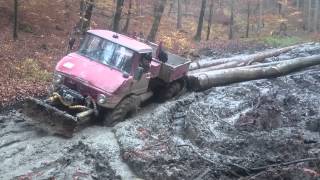 Mercedes unimog Lubo 4 waldarbeiter wald extrem [upl. by Leahcimed]