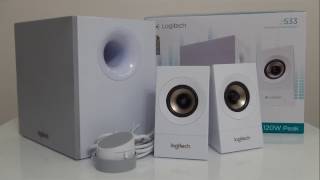 Logitech z533 white speakers system  unboxing [upl. by Ammeg753]