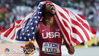 Noah Lyles SHOCKS THE WORLD with 100m gold medal in classic championship final  NBC Sports [upl. by Frasco299]