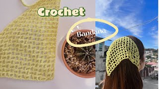 ✨How to crochet Bandana  crochet headband  crochet for beginner ✨ [upl. by Ahsiyt]