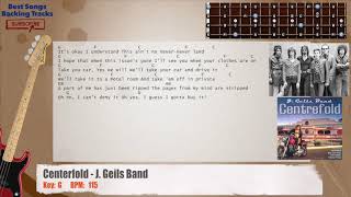 🎻 Centerfold  J Geils Band Bass Backing Track with chords and lyrics [upl. by Haya205]