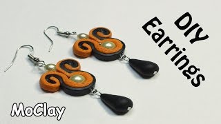 DIY Easy Soutache Earrings  Polymer clay tutorial [upl. by Whittemore]