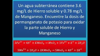 Oxidación con Permanganato de Potasio en aguas Ejercicio resuelto  Potabilización de agua [upl. by Ayyn]