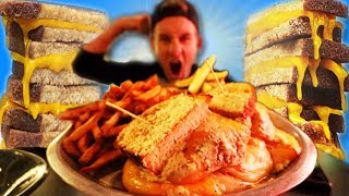 THE MEGA MELT GRILLED CHEESE CHALLENGE 10000 CALORIES [upl. by Nylaret]