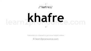 How to pronounce Khafre  English pronunciation [upl. by Jakoba]