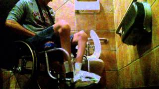 Wheelchair style  Use Catheter Extension Tube in Wheelchair Accessible Restroom  L1 injury 11313 [upl. by Valerle]