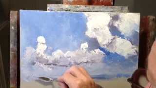 James Pratt Online Palette Knife Painting Academy FREE Painting Basic Skies and Clouds [upl. by Nahaj]