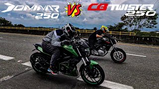 🔥DOMINAR 250 VS CB 250 TWISTER Drag Race  Top End [upl. by Slavin]