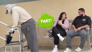 Old Man Farts In Peoples Faces At The Beach She Was Shocked [upl. by Mont205]