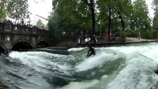 River Surfing in Munich Germany [upl. by Norvall]