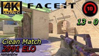 Clean Match FACEIT EU 5v5 Mirage Ranked  2991 ELO Avg  CS2 4K Ultra HD [upl. by Cyn515]