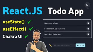 Advance React JS Todo App with useState amp useEffect Hook  Source Code   Chakra UI Design [upl. by Zarah986]