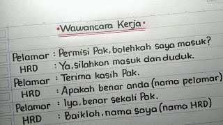 Contoh Wawancara Kerja  Dialog Percakapan Saat Wawancara Kerja [upl. by Osbourne7]