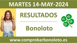 Resultado del sorteo Bonoloto del martes 14 de mayo de 2024 [upl. by Filmer201]