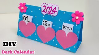 How to make New Year 2024 Desk Calendar  DIY Calendar  Handmade Desk Calendar  Paper Calendar diy [upl. by Kim]