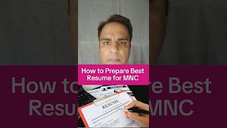 MNC Companies Me jobs ke lie resume ese bnaye shorts education resume [upl. by Ycnay]