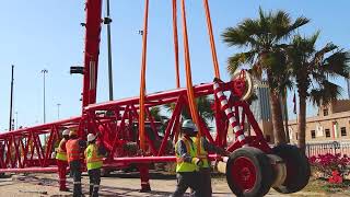 Tower Crane Installation Terex AC1000 First United Kuwait City [upl. by Rodnas]