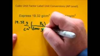 Cubic Unit Factor Label Conversions gcm3 to kgm3 [upl. by Ahsuat]