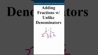 Adding Fractions with Unlike Denominators math mathematics fractions [upl. by Aznaed22]