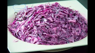 Rotkohl  Rotkraut Salat Rezept mit Mayonnaise und Schmand [upl. by Akiria880]