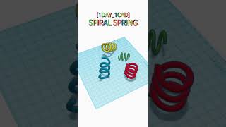 1DAY1CAD SPIRAL SPRING shorts tinkercad project [upl. by Ayar]