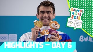 Medal Decisions in Swimming Badminton and Artistic Gymnastics  YOG 2018 Day 6  Top Moments [upl. by Suidualc170]