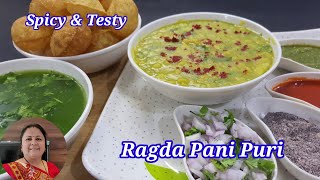 Street Style Ragda PaniPuri Recipe  रगड़ा पाणिपुरी  Golgappa [upl. by Nrobyalc]