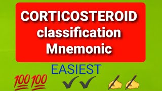 Corticosteroid pharmacology Mnemonic [upl. by Ardnoet]