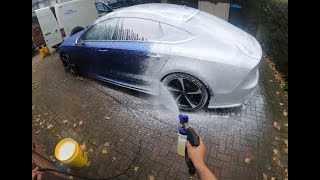 Audi RS7  Swivel Short Trigger Gun  Snowfoam  Mobile Detailing [upl. by Birchard]