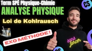 TERM SPÉ PHYSIQUE CHIMIE ANALYSE PHYSIQUE DUNE SOLUTION  EXO METHODE UTILISER LOI KOHLRAUSCH [upl. by Nakashima424]