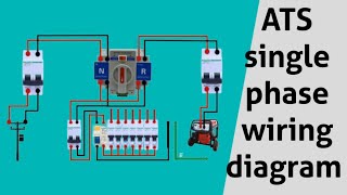 ATS single phase wiring aur ats generator connection diagram [upl. by Arimahs]