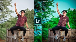 Blue and green effect lightroom photo editing tutorial in mobile  preset download free [upl. by Devlin]