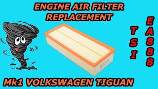 How to Replace the Engine Air Filter  Mk1 Volkswagen Tiguan 20092018 TSI 20T CCTA EA888 Gen 2 [upl. by Iey]