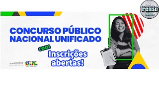 ✅Concurso CONCURSO PÚBLICO NACIONAL UNIFICADO com inscrições abertas [upl. by Siberson]