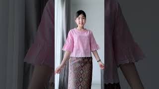 fashionstyle fashionthailand cotton เสื้อลูกไม้ลายสีรุ้ง [upl. by Uzia]