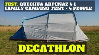 Test of QUECHUA ARPENAZ FAMILY 41 camping tent  4 people  DECATHLON [upl. by Nennek464]