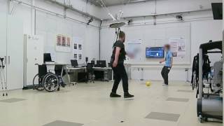 Patient with incomplete paraplegia sub T10 is playing ball supported by The FLOAT [upl. by Eecak]