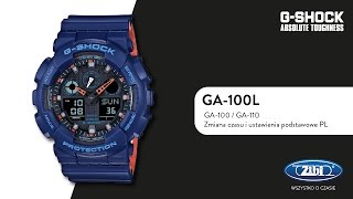 GSHOCK GA100 zmiana czasu i ustawienia podstawowe PL [upl. by Oiretule5]